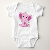 Baby, Elephant, Pink, Baby Bodysuit, DAM Creative,