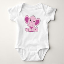 Baby, Elephant, Pink, Baby Bodysuit, DAM Creative,