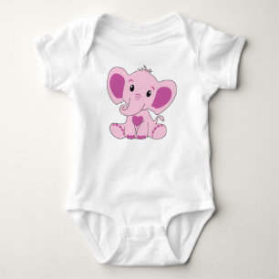 Baby, Elephant, Pink, Baby Bodysuit, DAM Creative, Bodysuit