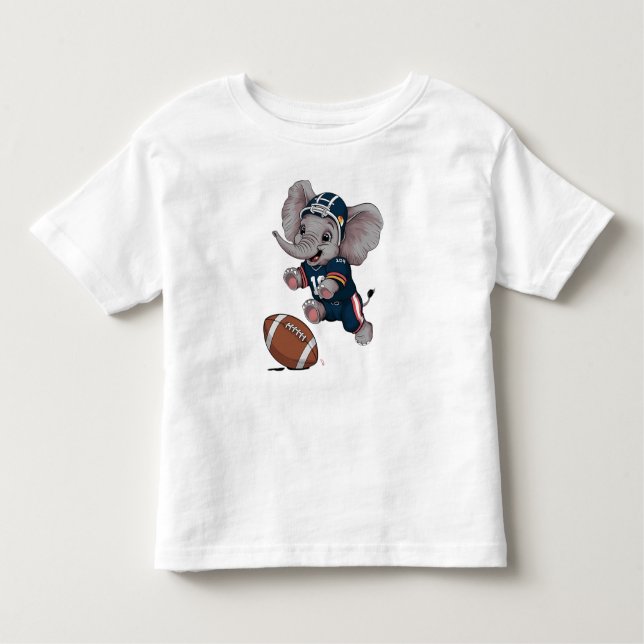 Baby Elephant Playing Football Toddler T-Shirt (Front)
