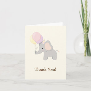 Baby Elephant; Purple Jungle Animal Thank You
