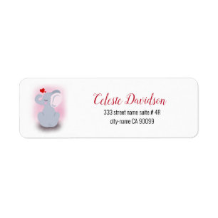 Baby Elephant Return Address Label