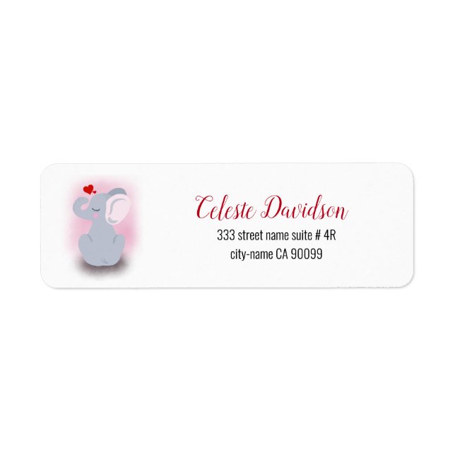 Baby Elephant Return Address Label (Front)
