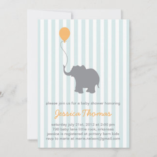 Baby Elephant Shower Invitation
