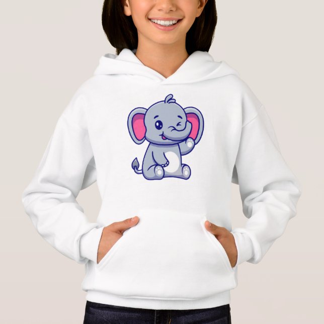 Baby Elephant Sitting Waving Hand-23800 (Front)