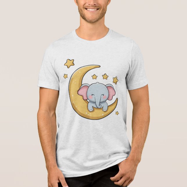 Baby elephant sleeping Tri-Blend shirt (Front)