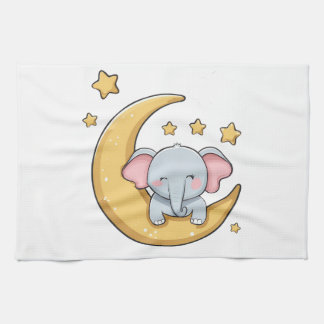 Baby elephant tea towel