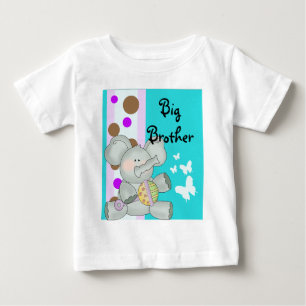 Baby Elephant Teal Big Brother T-Shirt