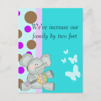 Baby Elephant Teal Brown and Purple