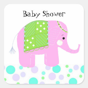 Baby Elephant Thank You Square Sticker