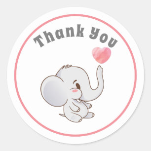 Baby Elephant Thank You Sticker