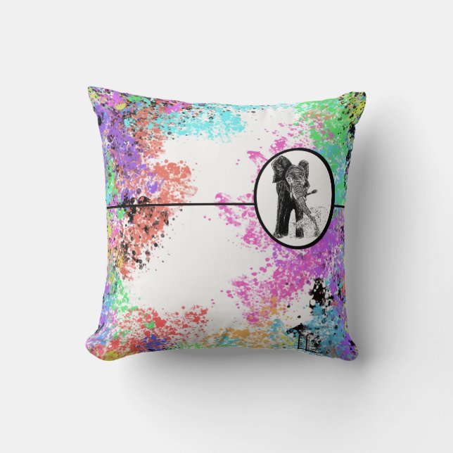 Baby Elephant Throw Pillow (Front)