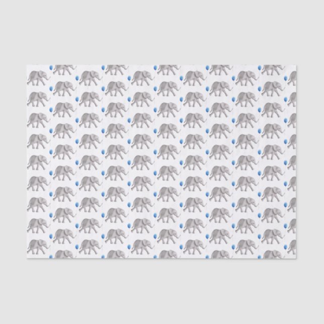 Baby Elephant Tissue Paper for New Baby Shower (Front)