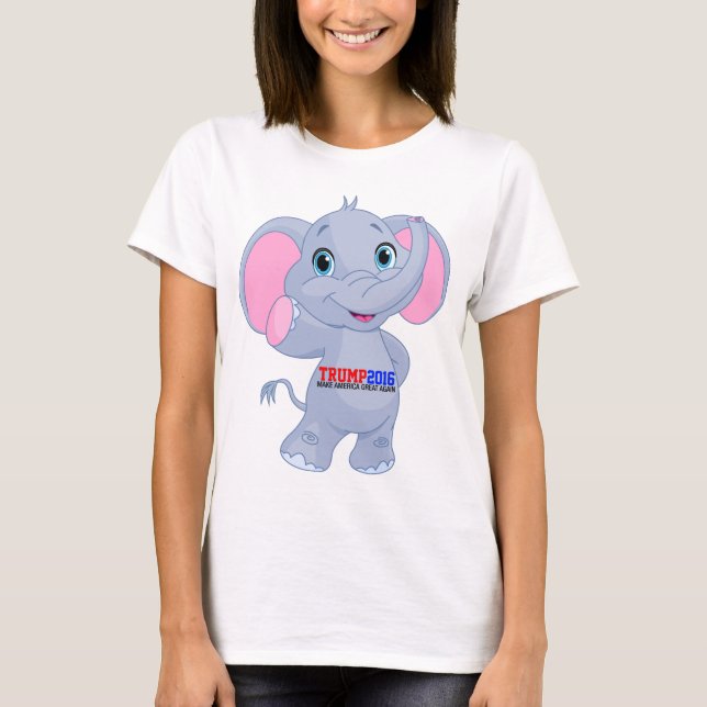 Baby Elephant Trump for President 2016 T-Shirt (Front)
