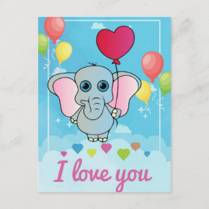 Baby Elephant Valentine's Day for Toddler Postcard