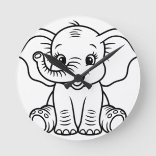 Baby Elephant Wall Clock