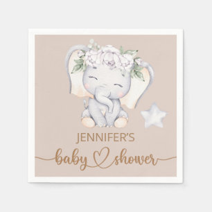 Baby Elephant Watercolor Baby Shower Napkin