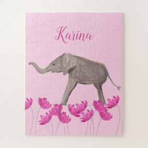 Baby Elephant wildlife Animal For Kids art Girl Jigsaw Puzzle