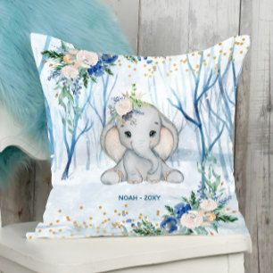 Baby Elephant Winter Scene - Baby  Cushion