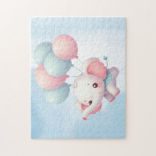baby elephant with balloons jigsaw puzzle