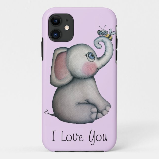Baby Elephant with Bee iPhone 5 Case Pink (Back)