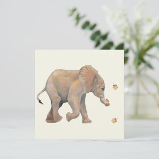 Baby Elephant with cupcake cards Set 10