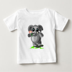 Baby Elephant with Flower Baby T-Shirt
