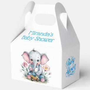 Baby Elephant with Truck Baby Shower Favour Box
