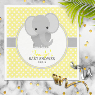Baby Elephant (yellow) Baby Shower Napkin