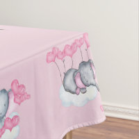 Baby Elephants and Pink Love Heart Balloons Custom