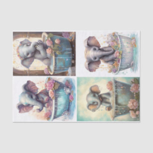 Baby Elephant's Bath Time Tissue Paper
