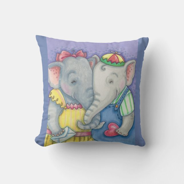 BABY ELEPHANTS THROW PILLOW (Front)