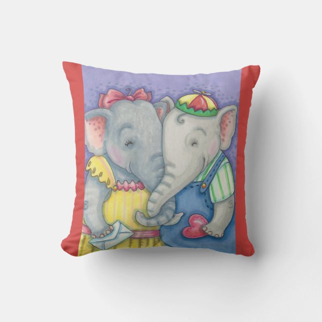 BABY ELEPHANTS THROW PILLOW Customise (Front)
