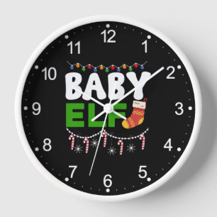 Baby Elf Christmas Holiday Design-84608 Clock