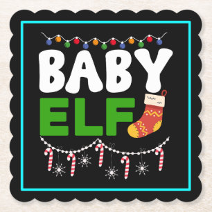 Baby Elf Christmas Holiday Design-84608 Paper Coaster