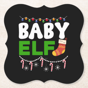 Baby Elf Christmas Holiday Design-84608 Paper Coaster