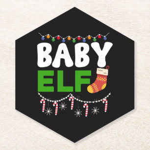 Baby Elf Christmas Holiday Design-84608 Paper Coaster