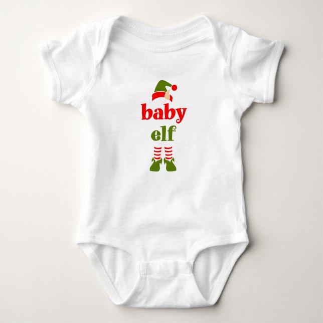 BABY ELF CHRISTMAS ONE PIECE T-SHIRT BABY BODYSUIT (Front)