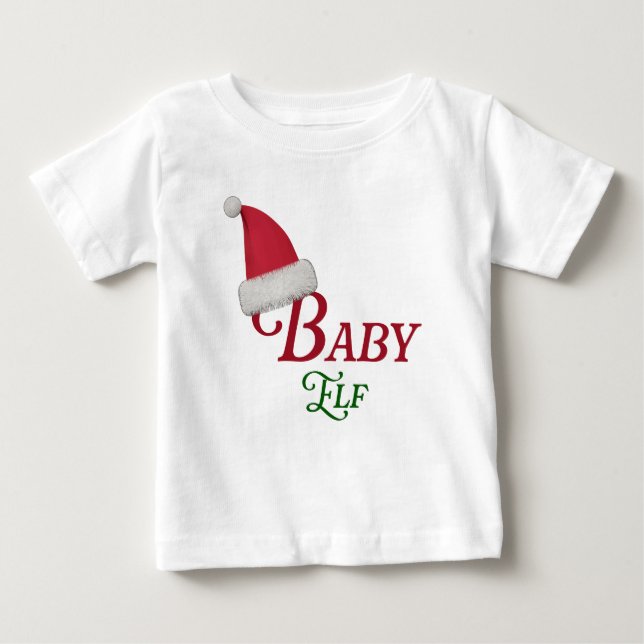 Baby Elf Christmas Theme Baby T-Shirt (Front)