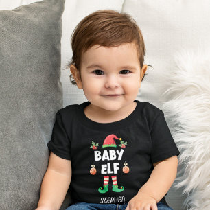 Baby elf family matching christmas outfit name T-Shirt