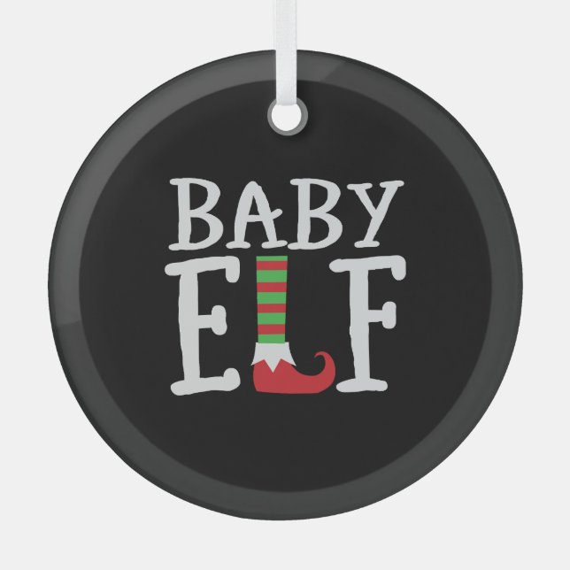 Baby Elf Glass Tree Decoration (Front)