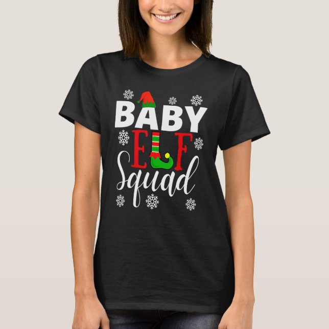 Baby Elf Squad Family Group Matching Christmas Paj T-Shirt (Front)