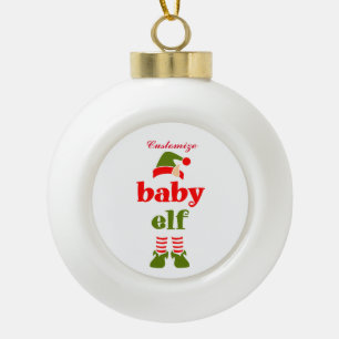 Baby Elf Thunder_Cove Ceramic Ball Christmas Ornament