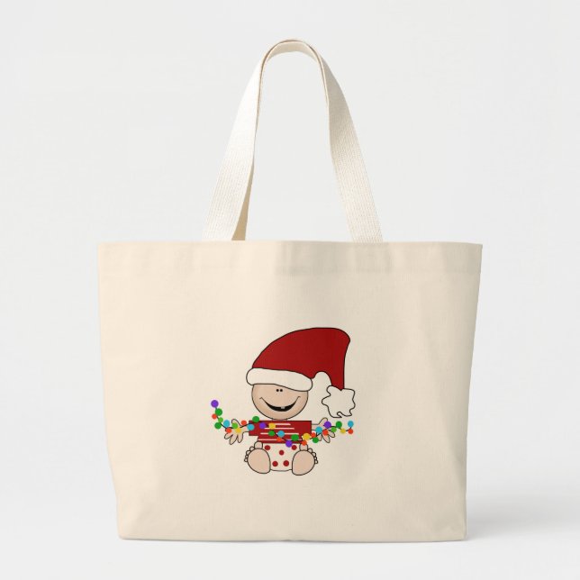 Baby Elf With Lights Tshirts and Gifts Large Tote Bag (Front)