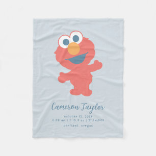 Baby Elmo   Baby Birth Stats Fleece Blanket