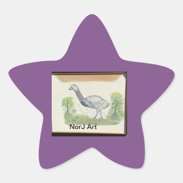 Baby emu on sticker by NorJ Art (Front)