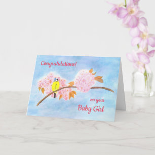 Baby & Expecting Personalized - Bird & Blossoms Card
