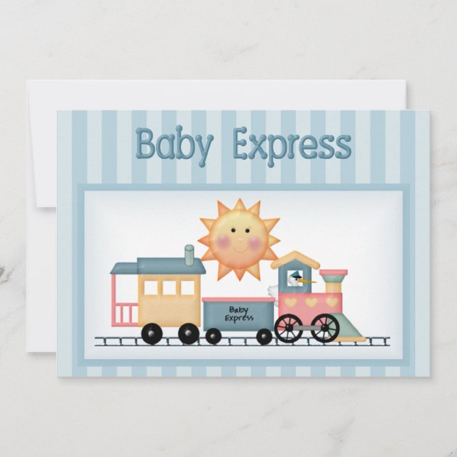 Baby Express Boy Baby Shower Invitation (Front)