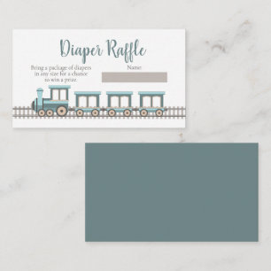 Baby Express Train Boy Baby Shower Diaper Raffle Enclosure Card