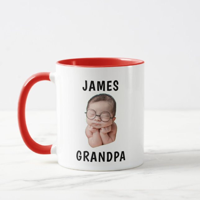 Baby Face Dady Gift Grandma Birthday Custom Face  Mug (Left)